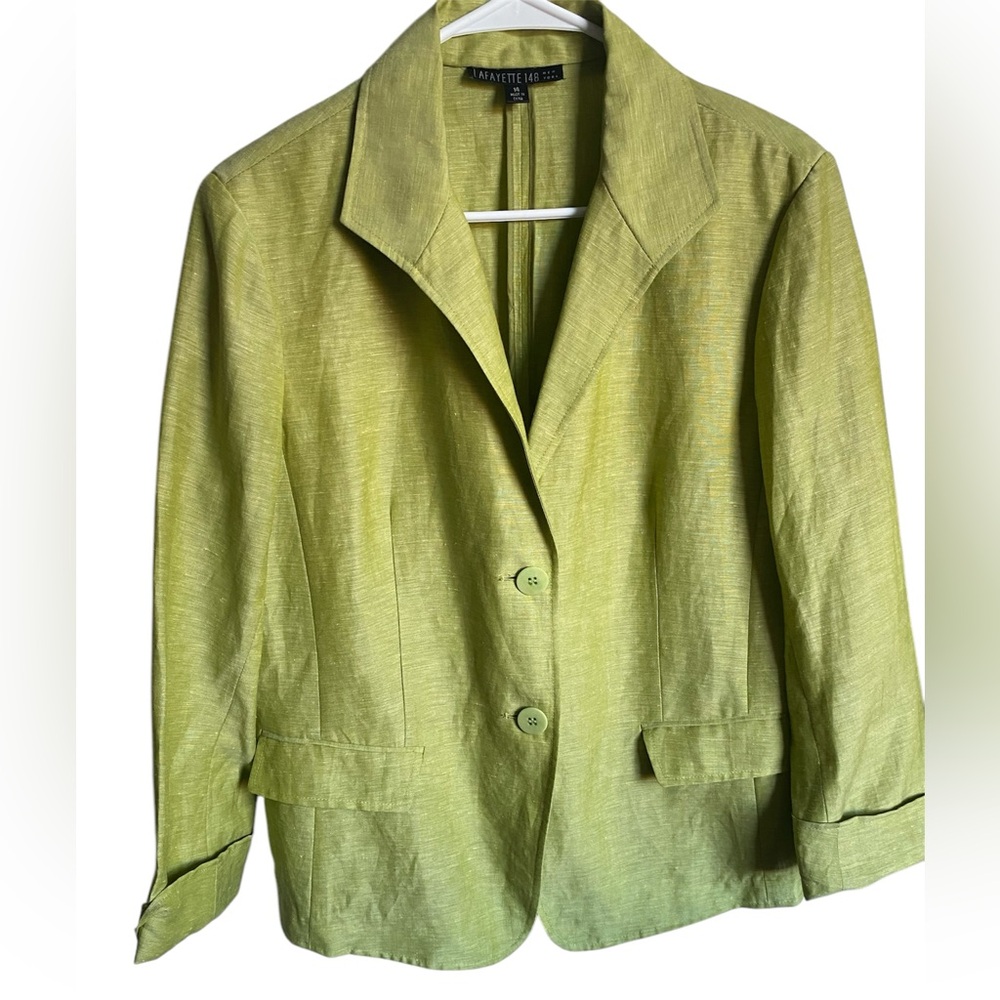 Lafayette 148 New York Women’s Linen Blazer Green Size 14